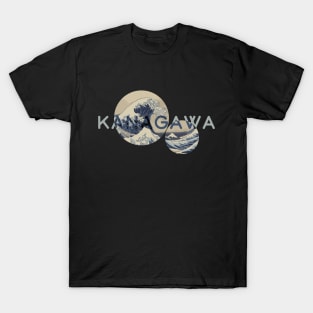 Minimalist The Great Wave off Kanagawa Geometric T-Shirt